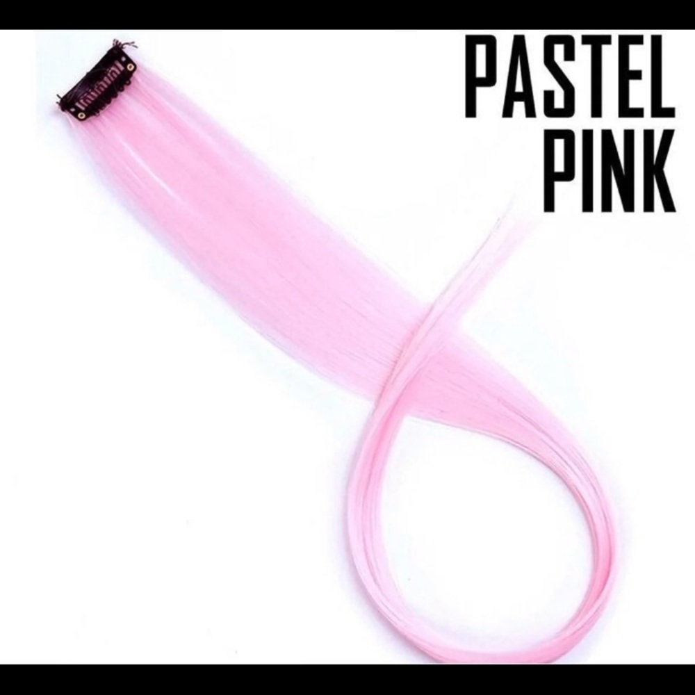 Pastel pink synthetic hair extensions